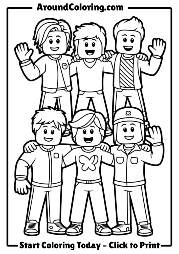 Group of Diverse Roblox Friends