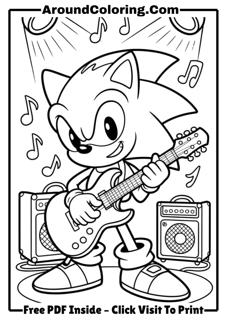 Sonic Playing Guitar